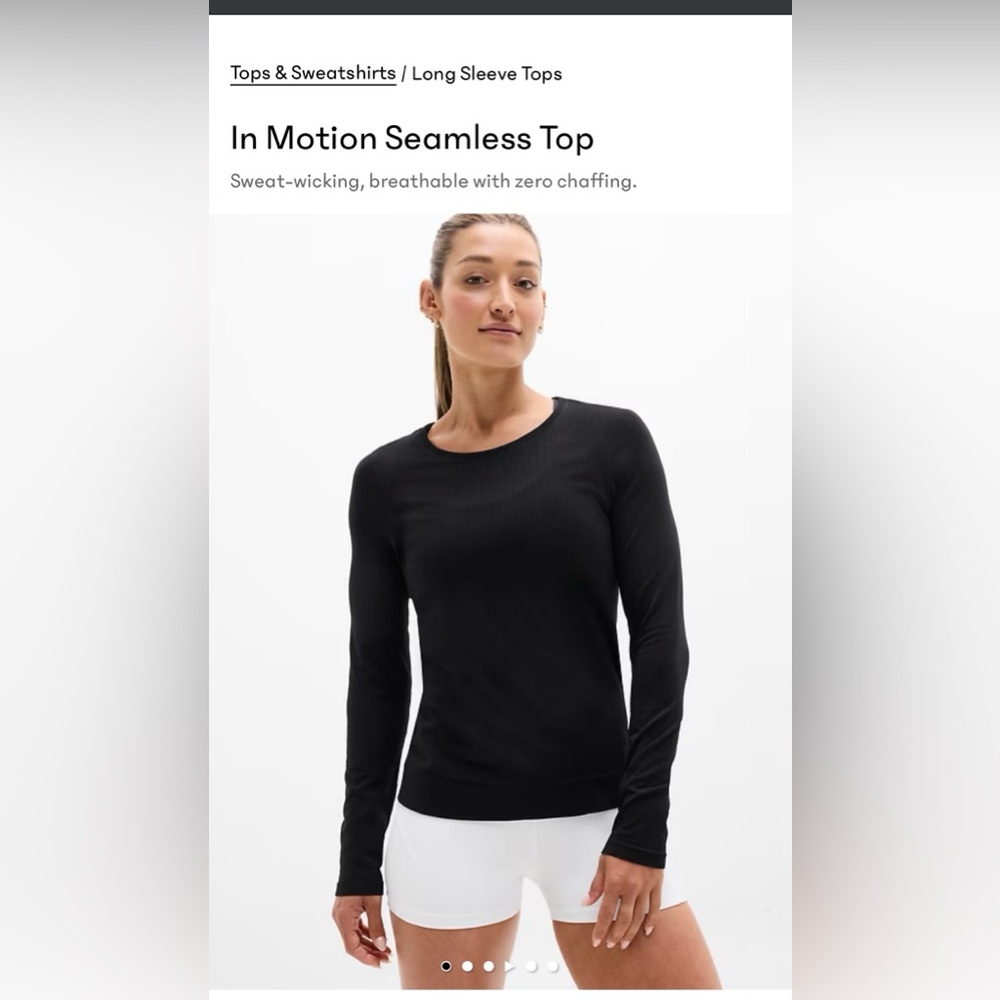 Athleta In Motion Seamless Top
Sweat-wicking, breathable with zero chaffing.